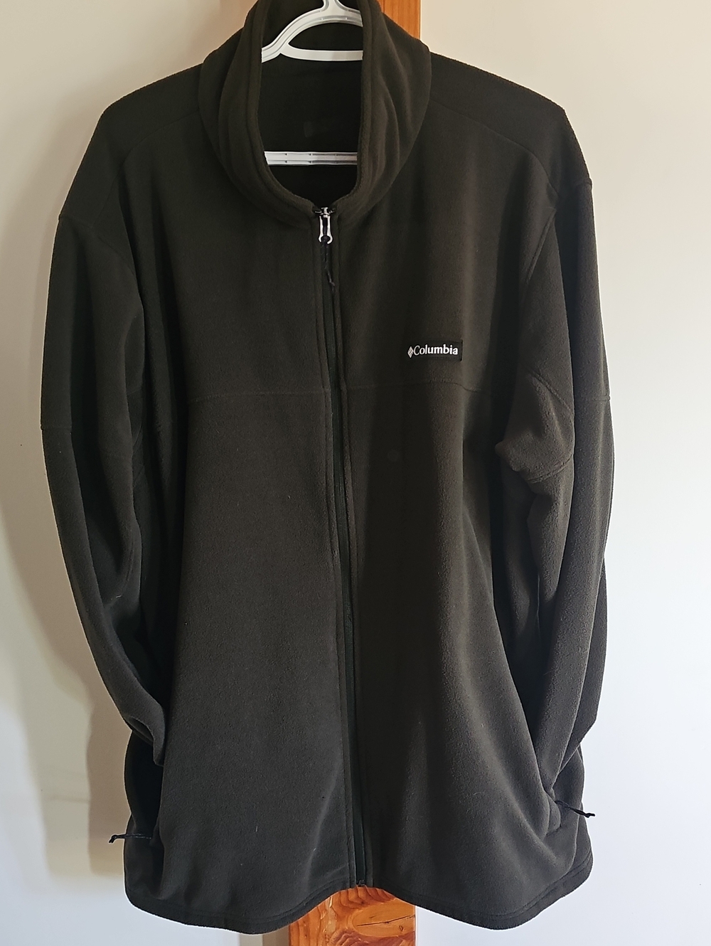 Columbia Men's Khaki Full-Zip Fleece Jacket with Stand Collar